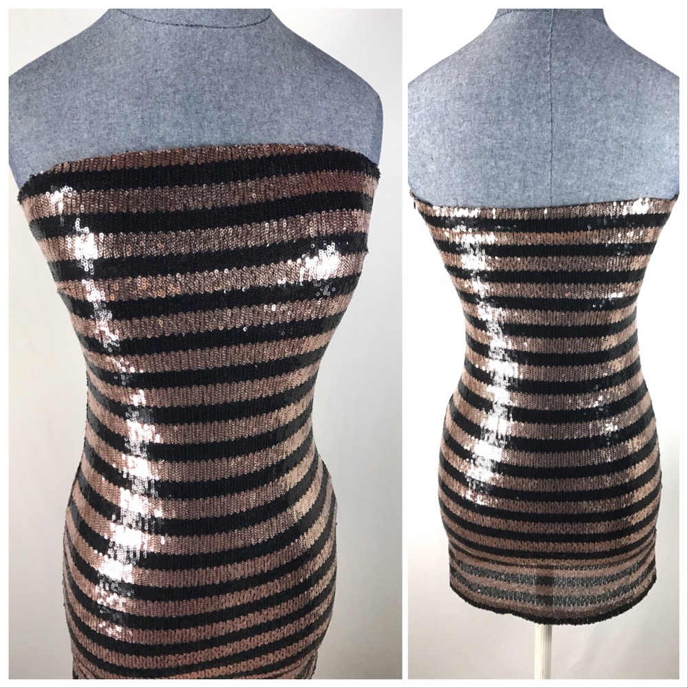 Forever 21 Women's Junior Size M Black & Pink Gold
